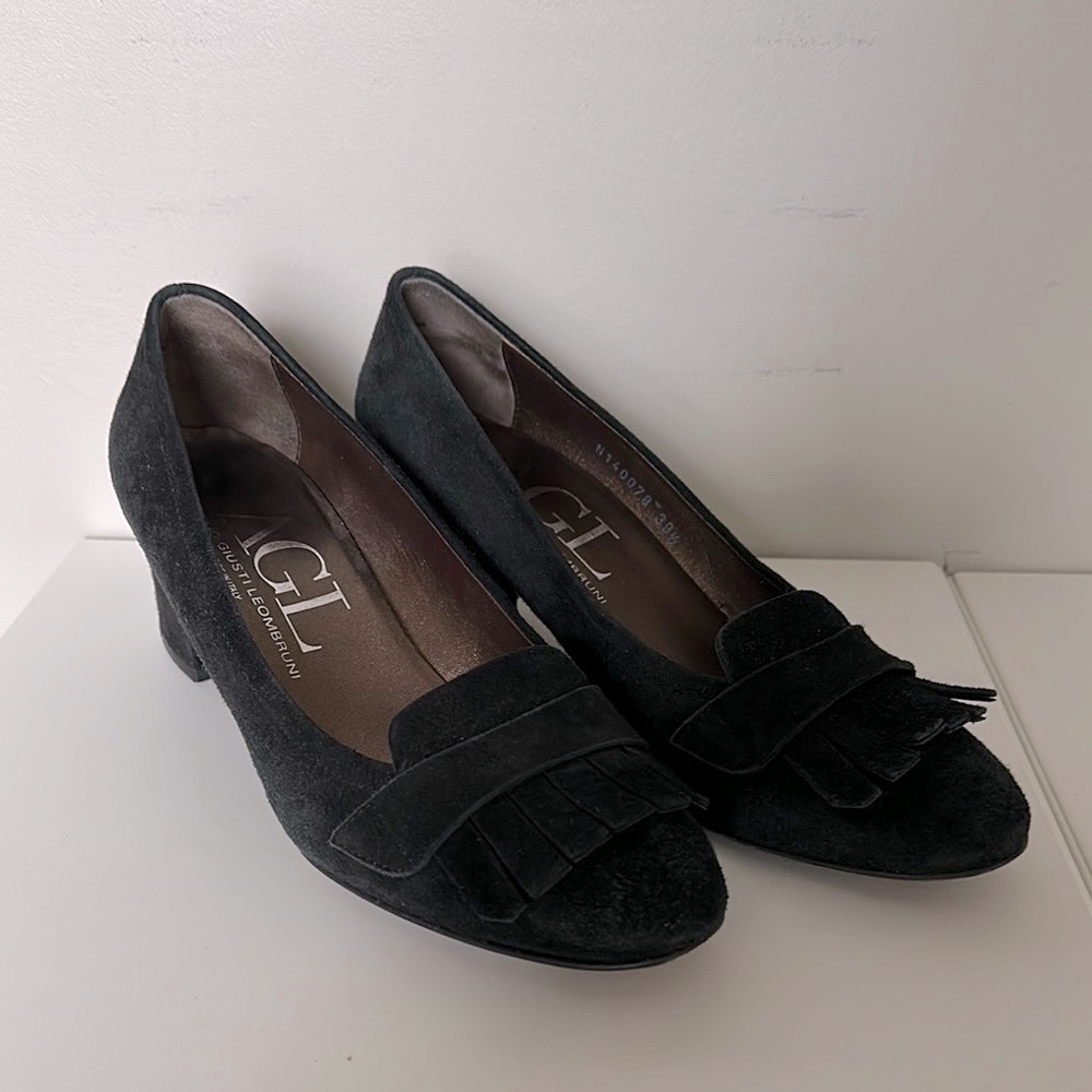 AGL Women's Black Suede Loafers